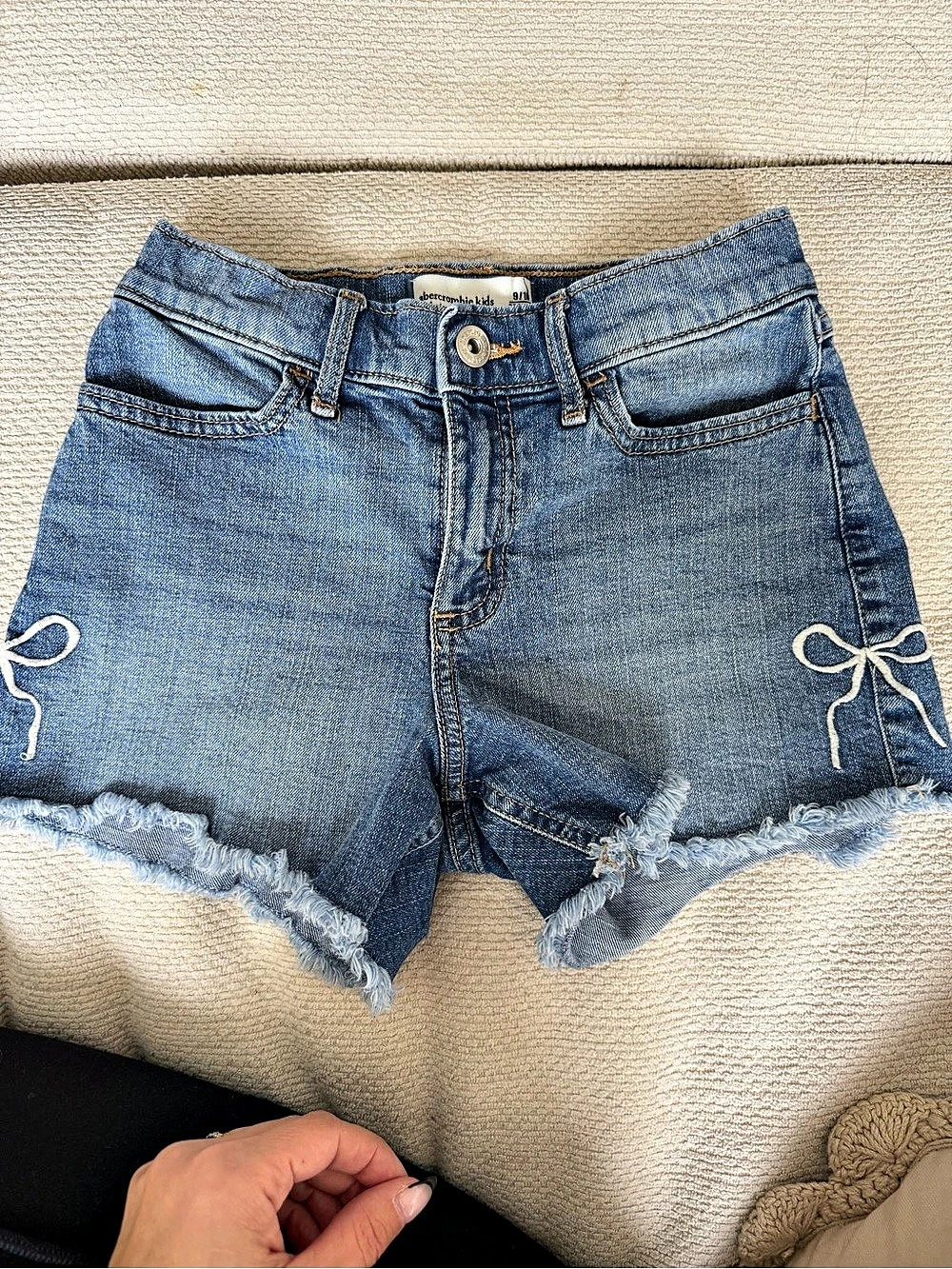 Abercrombie Kids High Rise Relaxed Short Denim Shorts Blue 9/10